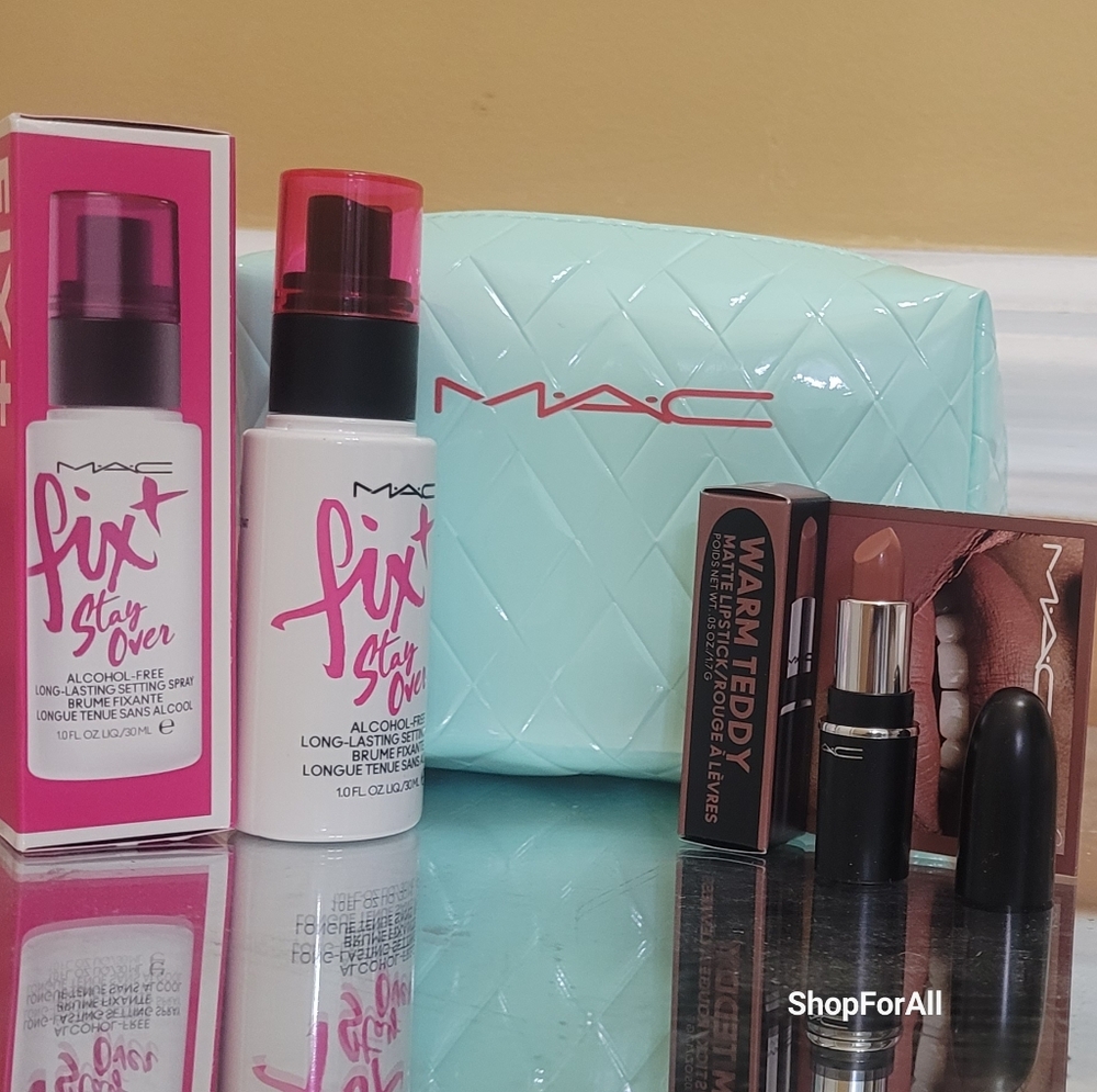 MAC Cosmetics Warm Teddy Lipstick - Rich Brown Shade And Set